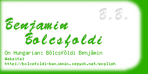 benjamin bolcsfoldi business card