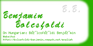 benjamin bolcsfoldi business card